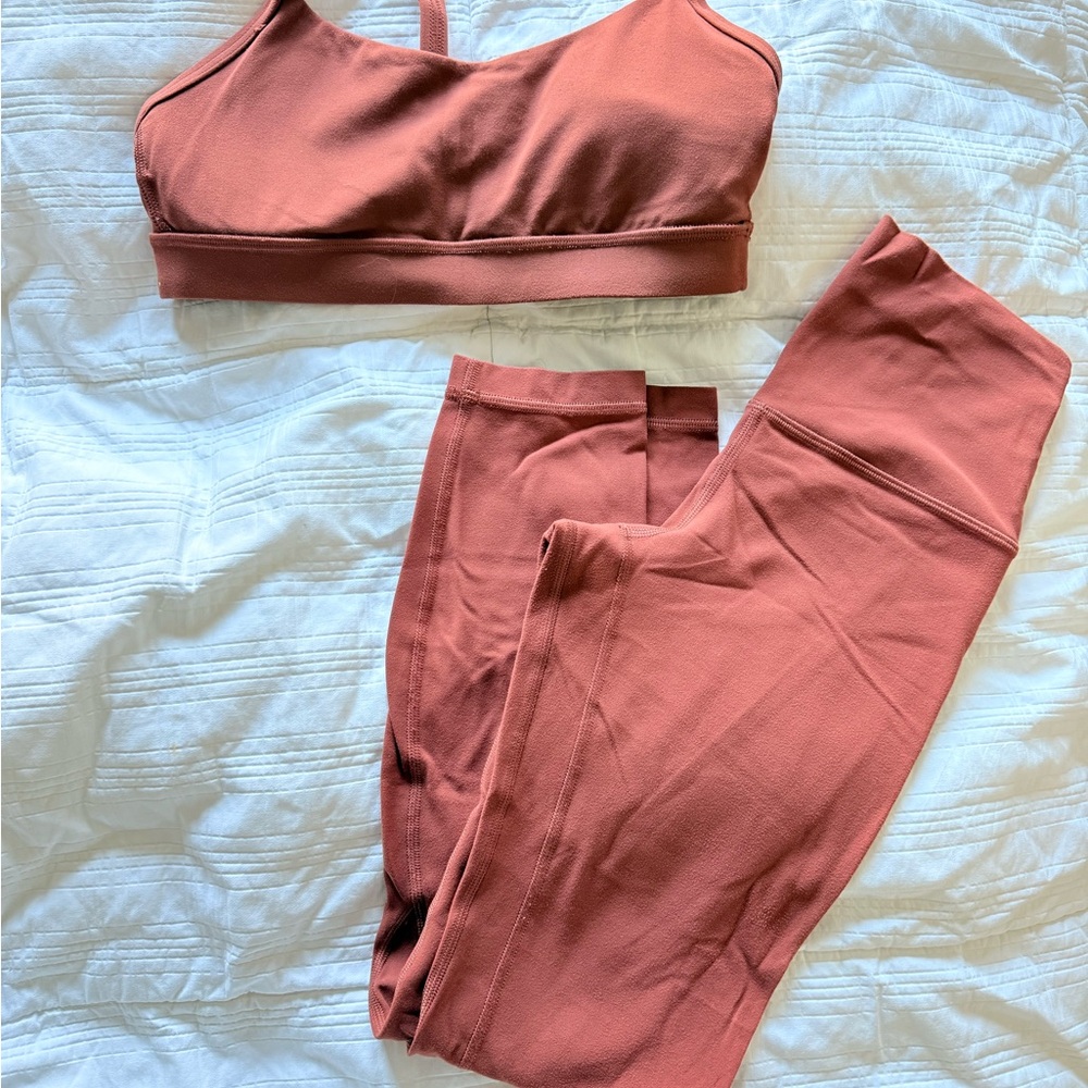 Lululemon Terracotta Sports Bra and Align Leggings Set